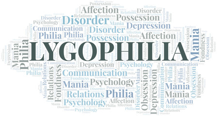 Lygophilia word cloud. Type of Philia.