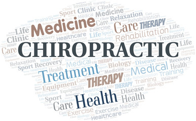 Fototapeta premium Chiropractic word cloud. Wordcloud made with text only.