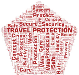 Travel Protection word cloud. Wordcloud made with text only.