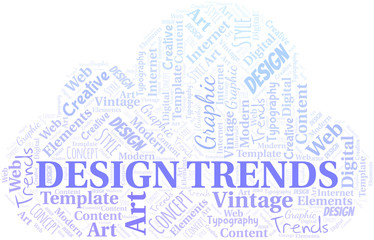 Obraz premium Design Trends word cloud. Wordcloud made with text only.