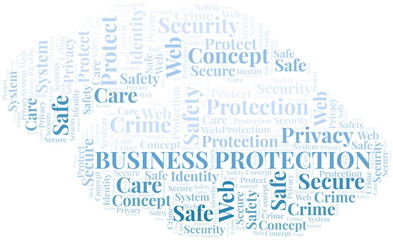 Fototapeta premium Business Protection word cloud. Wordcloud made with text only.