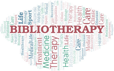 Bibliotherapy word cloud. Wordcloud made with text only.