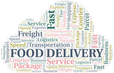 Food Delivery word cloud. Wordcloud made with text only.