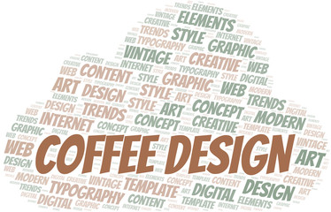 Obraz premium Coffee Design word cloud. Wordcloud made with text only.