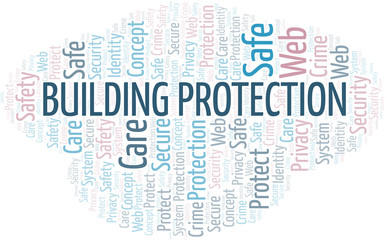 Building Protection word cloud. Wordcloud made with text only.