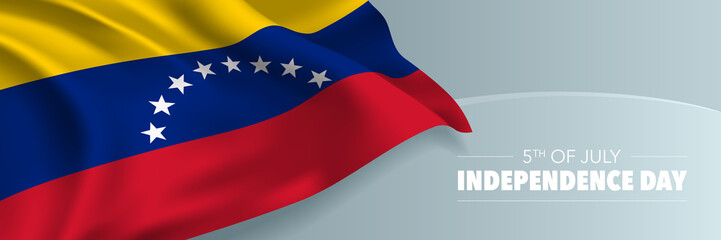 Venezuela happy independence day vector banner, greeting card