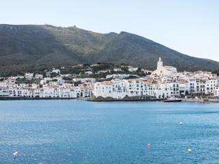 View of a typical whitewashed village of. Spanish Mediterranean. catalonia,