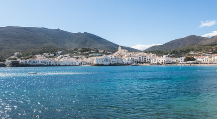 Fototapeta na wymiar View of a typical whitewashed village of. Spanish Mediterranean. catalonia,