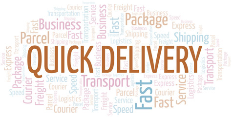 Quick Delivery word cloud. Wordcloud made with text only.