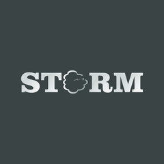 Storm Logo Design on Dark Background