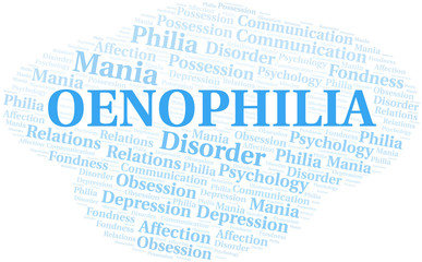 Oenophilia word cloud. Type of Philia.