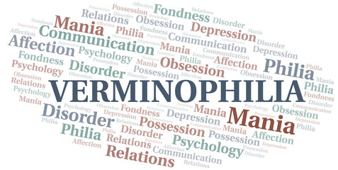Verminophilia word cloud. Type of Philia.