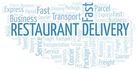 Restaurant Delivery word cloud. Wordcloud made with text only.