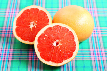 Bright ripe raw pink grapefruit