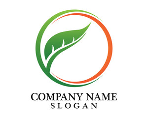 Logos of green leaf ecology nature element vector