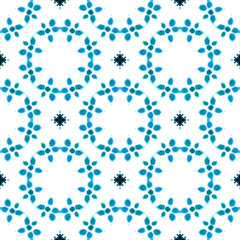 Blue Geometric Watercolor. Seamless Pattern.Surface Ornament.