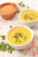 lentil soup with spice and coriander