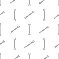 Seamless pattern with wrench icon. Spanner key. Repair symbols. Vector illustration for design, web, wrapping paper, fabric, wallpaper.