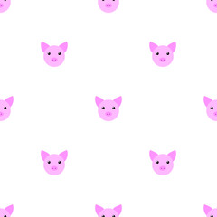 Fototapeta premium Seamless pattern with cute pig. Vector illustration for design, web, wrapping paper, fabric, wallpaper.