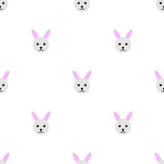 Seamless pattern with cute rabbit. Vector illustration for design, web, wrapping paper, fabric, wallpaper.