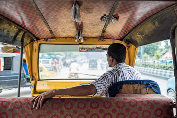 tuk tuk in india with driver