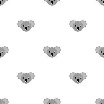 Seamless pattern with cute koala. Vector illustration for design, web, wrapping paper, fabric, wallpaper.