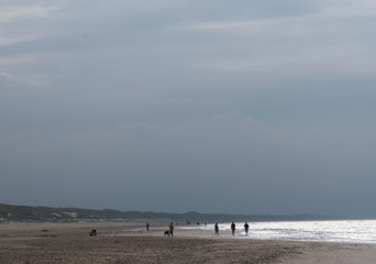 Fototapeta na wymiar Beach at Julianadorp. Dutch coast. Northsea