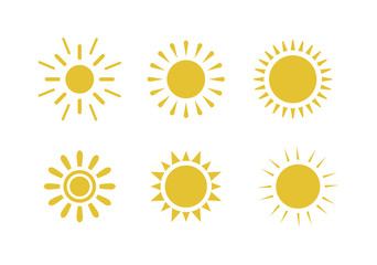 Flat sun icon.