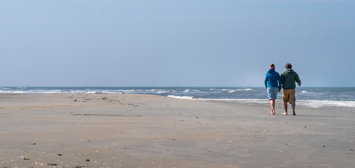 Fototapeta na wymiar Dutch coast. Netherlands. Beach at the island of Texel. tracks