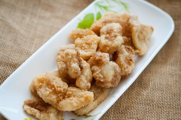 Malaysian style battered and deep fried dory fish cubes.