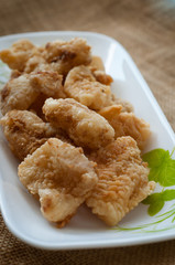 Malaysian style battered and deep fried dory fish cubes.