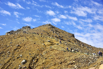 Fototapeta na wymiar Mt. Ontake, Nagano, Japan - Road to the summit 