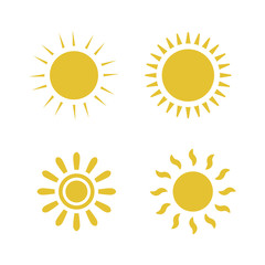 Flat sun icon.