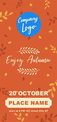 Fototapeta na wymiar Enjoy Autumn DL Size Flyer Banner Concept