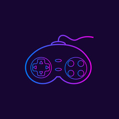 Joystick vector icon on dark background