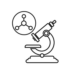 Obraz na płótnie Canvas Microscope and atomic structure vector icon