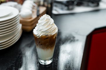 iced latte with whipping cream