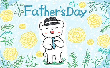 Flower Father Day Card illustration