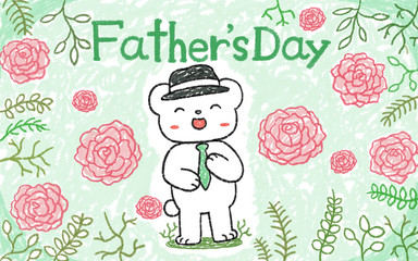 Red Flower Father Day Card illustration