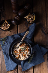 Kaszotto- polish risotto from barley groats with mushrooms