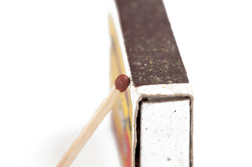 The matches are isolated on a white background.Copy space