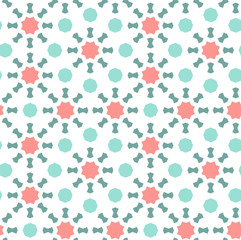 Living coral seamless geometric pattern. Color of the 2019 year. Vector repeating texture for fabric design, cloth, textile.