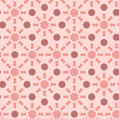 Living coral seamless geometric pattern. Color of the 2019 year. Vector repeating texture for fabric design, cloth, textile.