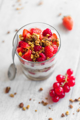 Verrine fruits rouges granola