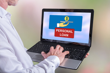 Personal loan concept on a laptop