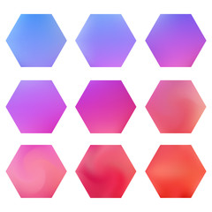 Hexagonal gradients kit, abstract backgrounds