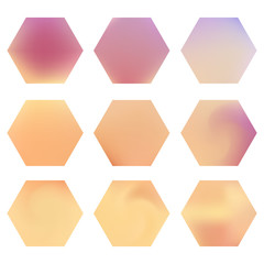 Hexagonal gradients kit, abstract backgrounds