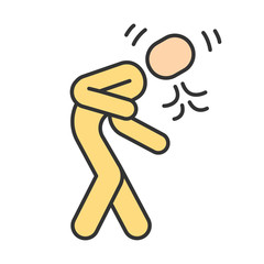 Coughing, sneezing color icon