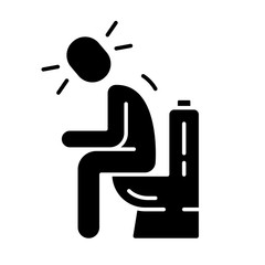 Diarrhea, constipation glyph icon