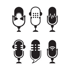  logo or icon podcast with white background,vector graphic